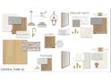 Selection of interior finishes for bathroom, laundry, and powder room with modern fixtures and finishes at 744 Minton Rd, Charleston, SC 29412