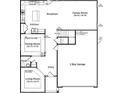Detailed floor plan showcasing the layout of the home, including the kitchen, dining room, and living room at 416 Cadbury Loop, Summerville, SC 29486