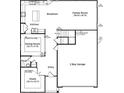 Detailed floor plan showcasing the layout of the home, including the kitchen, dining room, and garage at 416 Cadbury Loop, Summerville, SC 29486