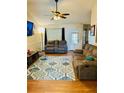 Comfortable living room showcasing hardwood floors, a ceiling fan, and neutral decor at 429 Stephanie Dr, Goose Creek, SC 29445