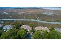 Stunning aerial of marshland and residential area at 1806 Long Bend Dr, Seabrook Island, SC 29455