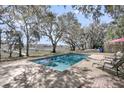 Beautiful backyard featuring a sparkling swimming pool, ample patio space, and lush landscaping for outdoor relaxation at 741 Creekside Dr, Mount Pleasant, SC 29464