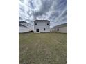 A wide backyard and green lawn space on a cloudy day with neighboring homes at 268 Watersglen Dr, Summerville, SC 29486