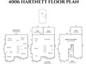 A floor plan shows layout of 4006 Hartnett including the kitchen, deck, living room, car garage, and all bedrooms at 4006 Hartnett Blvd, Isle of Palms, SC 29451