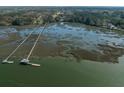 Expansive waterfront view with private boat docks and marshland, offering direct water access and scenic beauty at 4020 Betsy Kerrison Pkwy, Johns Island, SC 29455