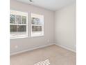 Cozy bedroom with plush carpet, neutral walls, and natural light streaming through the two bright windows at 223 Sugarberry Lane, Moncks Corner, SC 29461