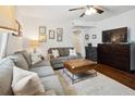 Comfortable living room with a gray sofa, wooden coffee table, and stylish decor at 21 America St, Charleston, SC 29403