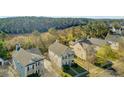 Aerial view of the home showing a wooded neighborhood at 1844 Hubbell Dr, Mount Pleasant, SC 29466