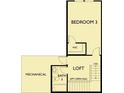 Upstairs plan featuring bedroom 3, bathroom 3, and a loft space at 958 Dusk Dr, Summerville, SC 29486