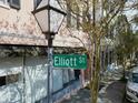 Street sign on historic Elliott Street showcases classic charm and neighborhood identity at 12 Elliott St # A, Charleston, SC 29401