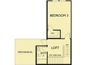 Second floor plan showcasing a bedroom, loft and bath layout at 941 Dusk Dr, Summerville, SC 29486