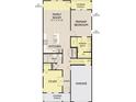 Detailed first floor plan featuring a Gathering room, kitchen, primary bedroom, garage, and study at 941 Dusk Dr, Summerville, SC 29486
