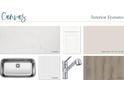 Interior finishes including a countertop, cabinet, paint, sink, backsplash and flooring at 941 Dusk Dr, Summerville, SC 29486