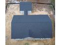 Birds eye view shows the layout of the home's new dark roof with an attached garage at 277 W Smith St, Lincolnville, SC 29485