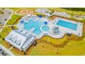 Aerial view of community pool including water slide, zero entry and lap pool at 289 Watersglen Dr, Summerville, SC 29486