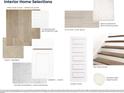 Sample of interior design selections including flooring, countertop and cabinet styles, tile, paint, and stair trim at 114 Midmills Ln, Summerville, SC 29486
