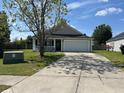 Cozy one-story home with a well-manicured lawn and a two car garage at 1119 Moss Grove Dr, Moncks Corner, SC 29461
