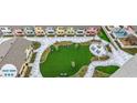 Aerial shot of landscaped courtyard featuring a pool, patio, and garden at 330 Concord St # Th 9, Charleston, SC 29401