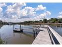 Private dock on the water, featuring seating and a platform for relaxing by the water at 3600 Henrietta Hartford Rd, Mount Pleasant, SC 29466
