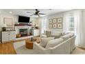 Bright living room featuring a fireplace, TV, modern furniture, and lots of natural light at 540 Castle Hall Rd, Mount Pleasant, SC 29464