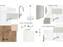 Image displays various materials for the bathrooms and kitchen, showing all design elements at 767 Maynard Ln, Summerville, SC 29486