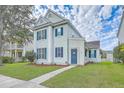 Charming two-story home with manicured lawn, inviting curb appeal and blue shutters at 83 Creekside Dr, Summerville, SC 29485