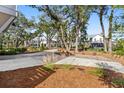 Long driveway through manicured community landscaping and mature trees at 8067 Jack Island Dr, Johns Island, SC 29455