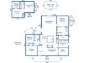 Detailed floor plan showcasing the layout of a house, including room dimensions and total square footage at 1454 Seminole St, Mount Pleasant, SC 29464
