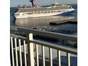 Beautiful water views from a balcony, including cruise ship, water, and docks at 330 Concord St # 15B, Charleston, SC 29401