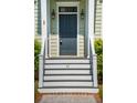 Stylish front entrance with decorative lighting and painted stairs at 41 Jane Jacobs St, Mount Pleasant, SC 29464