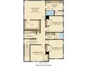 Second floor layout of a home showcasing the owner's suite and bedrooms at 1427 Clay Field Trl, Summerville, SC 29485