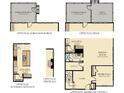 Layouts of the optional screened porch, deck, and gourmet kitchen at 1427 Clay Field Trl, Summerville, SC 29485