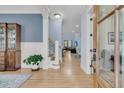 Inviting entryway showcasing hardwood floors, staircase, fresh paint and views into the living areas at 1531 Capel St, Mount Pleasant, SC 29466