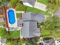 Overhead view of property showcasing pool, spacious backyard, and mature trees at 5403 Diston Ct, North Charleston, SC 29420