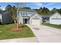 Charming two-story home with a well-manicured lawn, attached garage, and a bright blue front door at 168 Keaton Brook Dr, Summerville, SC 29485