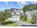 Beautiful home with attached garage, dark roof, light siding, landscaping, and long drive way at 104 Valentin Dr, Summerville, SC 29483