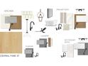 This design board showcases elegant kitchen and bathroom options including hardware and flooring samples at 752 Minton Rd, Charleston, SC 29412
