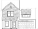 Detailed blueprint showcasing the layout of a two-story home with a garage at 1034 Marsh Harrier Dr # Cc3-4-3, Ravenel, SC 29470