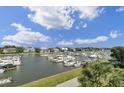 Picturesque marina view with an array of boats and yachts, set against a backdrop of elegant homes and blue sky at 40 41St Ave # E8, Isle of Palms, SC 29451