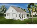 Beautiful home with a classic design, featuring a inviting porch and well-manicured lawn at 5213 Seewee Rd, Awendaw, SC 29429