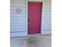 Entry to the home featuring a solid and secure vibrant, pink-painted front door at 2502 Hidden Cove Dr # 2502, Moncks Corner, SC 29461