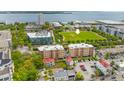 Beautiful aerial view of the condo building close to Gadsdenboro Park and the waterfront at 33 Calhoun St # 123, Charleston, SC 29401