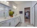 Elegant bathroom features double vanity, large mirror, walk-in closet, and a glass-enclosed shower for a spa-like feel at 349 Long Pier St, Summerville, SC 29486