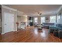Spacious living room with hardwood floors, large windows, and modern furnishings at 3517 Claremont St, Mount Pleasant, SC 29466