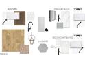 Interior design plan featuring sample tiles, flooring, paint, cabinets and lighting fixtures at 761 Maynard Ln, Summerville, SC 29486