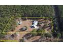 Aerial view of the house and lot showing boundaries at 2300 Bethera Rd # A, Bonneau, SC 29431