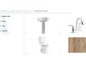 Designer appointed powder room features a pedestal sink, faucet, toilet, and rustic manor flooring at 302 Chapman Cir, Goose Creek, SC 29445