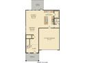 The floorplan shows the open layout of the first floor of the home with 2-car garage at 109 Moscato Ln, Summerville, SC 29485