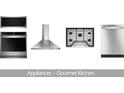 Stainless steel appliances featured in the gourmet kitchen include a microwave, oven, range hood, cooktop, and dishwasher at 1956 Central Ave, Summerville, SC 29483