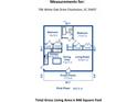 Floor plan for 706 White Oak Drive Charleston, SC, featuring two bedrooms, kitchen, and living room at 706 White Oak Dr, Charleston, SC 29407